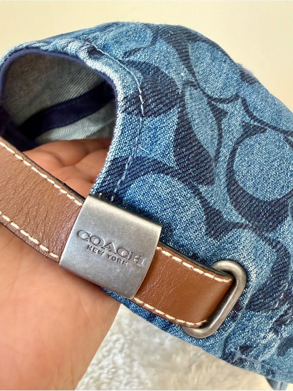 Coach Blue Signature Denim Baseball Cap - Picture 8 of 8